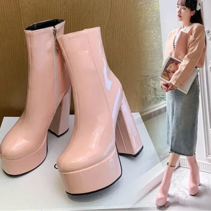 Carina - Botas con plataforma super alta con encanto y confianza