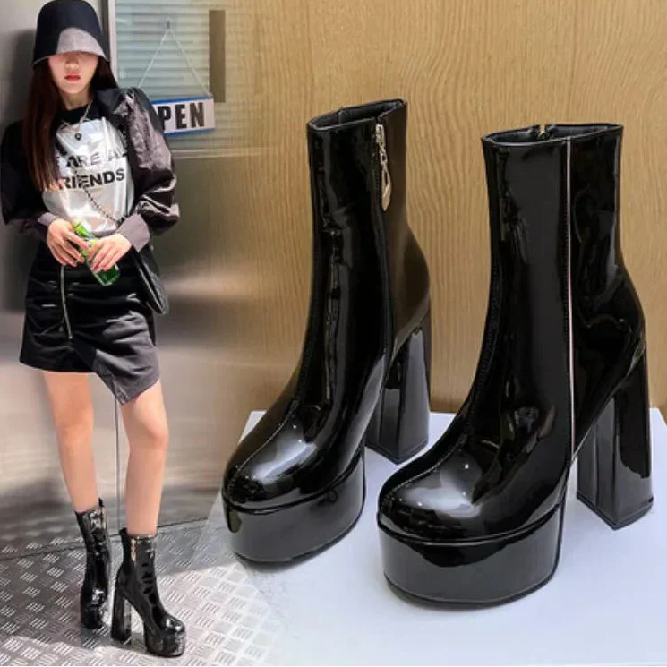 Carina - Botas con plataforma super alta con encanto y confianza