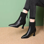 Clara - Botas con plataforma de Cuero