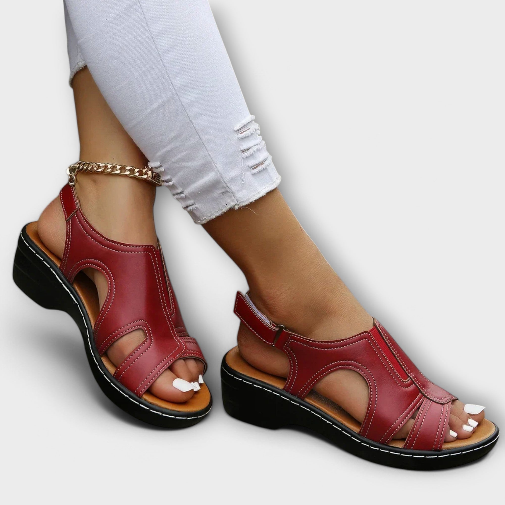 Cristina - Sandalias con Tacón Confortable
