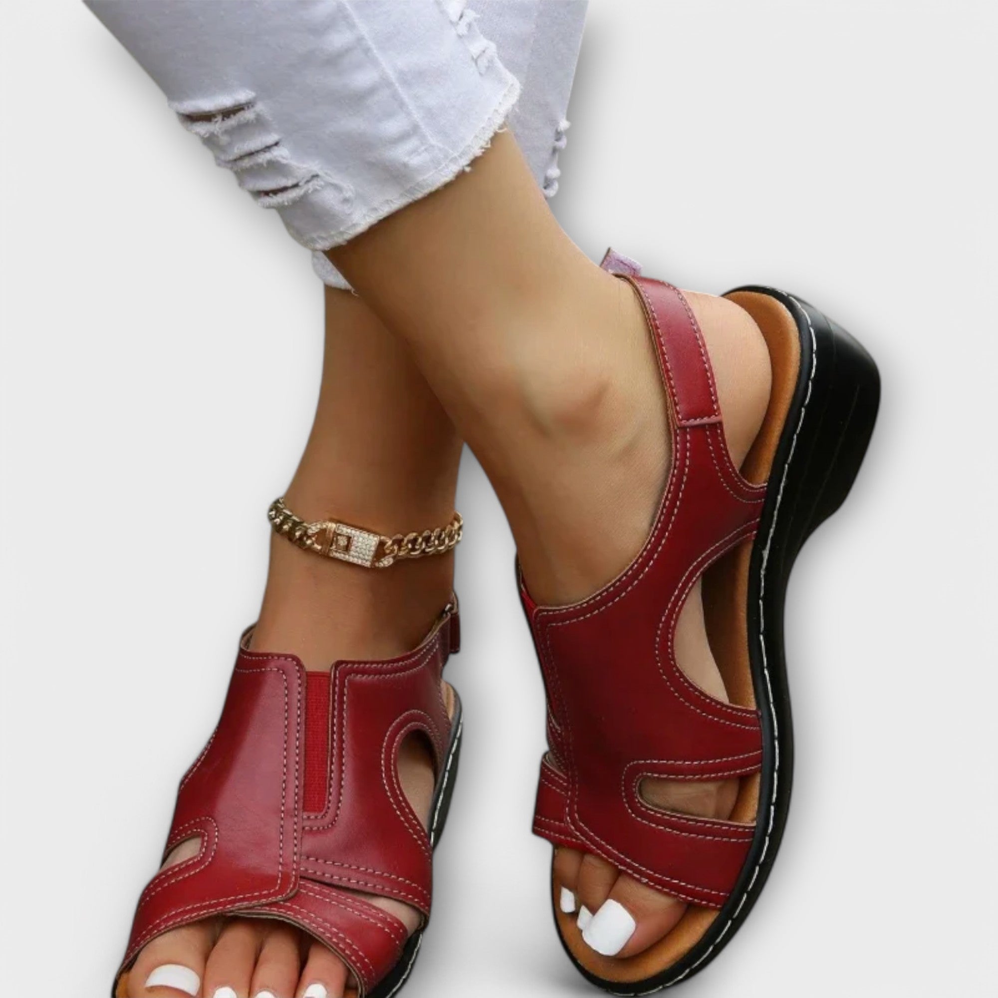 Cristina - Sandalias con Tacón Confortable