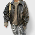 Chandra - Pantalones vaqueros vintage de leopardo