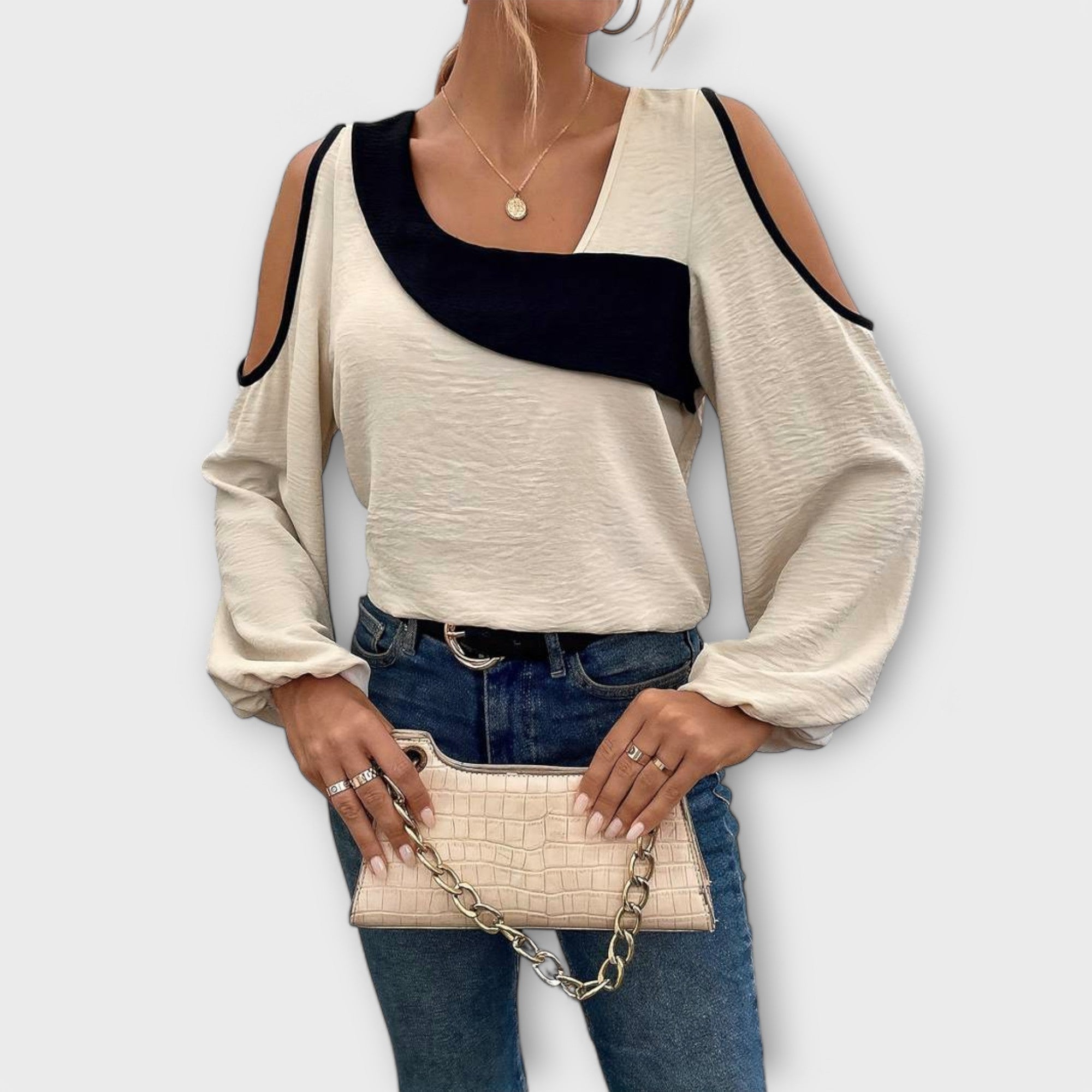 Escarlate - Blusa con escote cuadrado