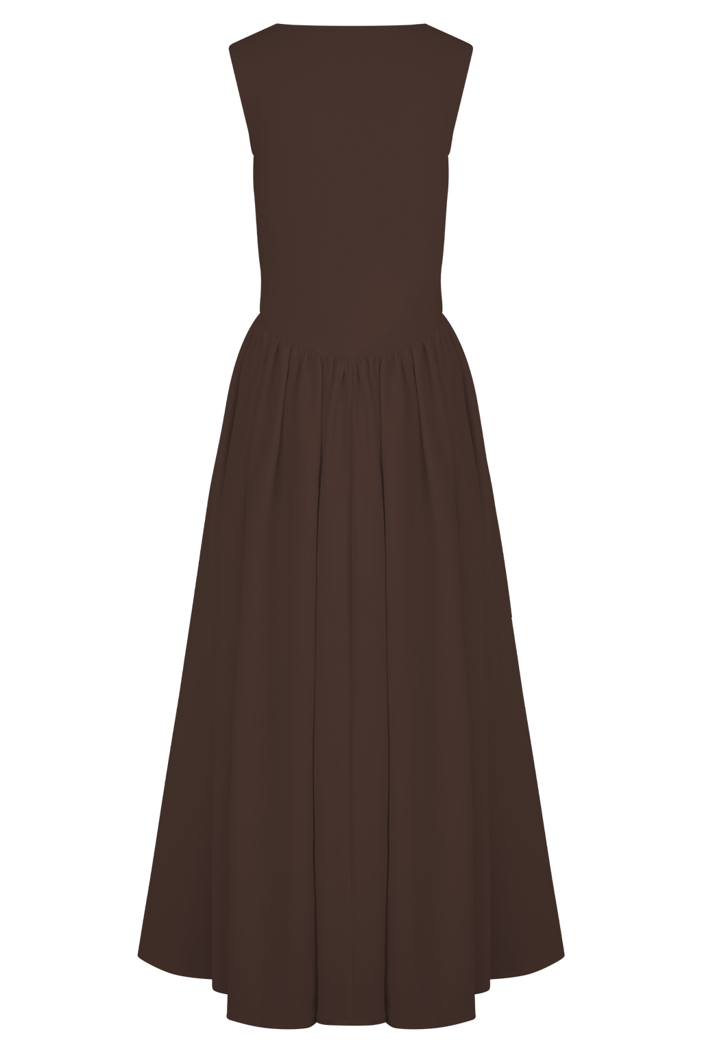 Sara - Vestido midi de punto marrón