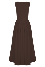 Sara - Vestido midi de punto marrón