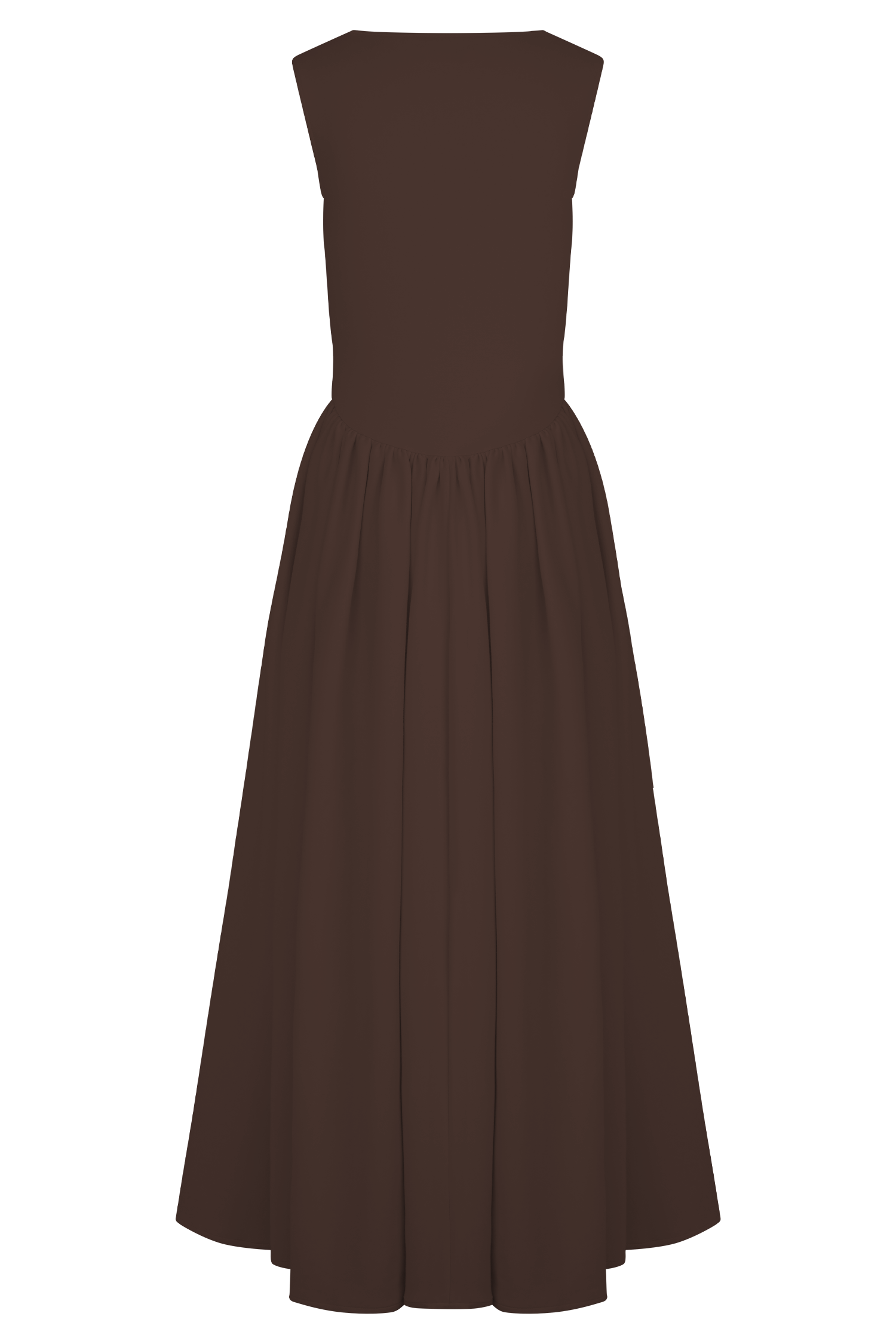 Sara - Vestido midi de punto marrón