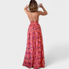 Floral - Vestido largo con tirantes