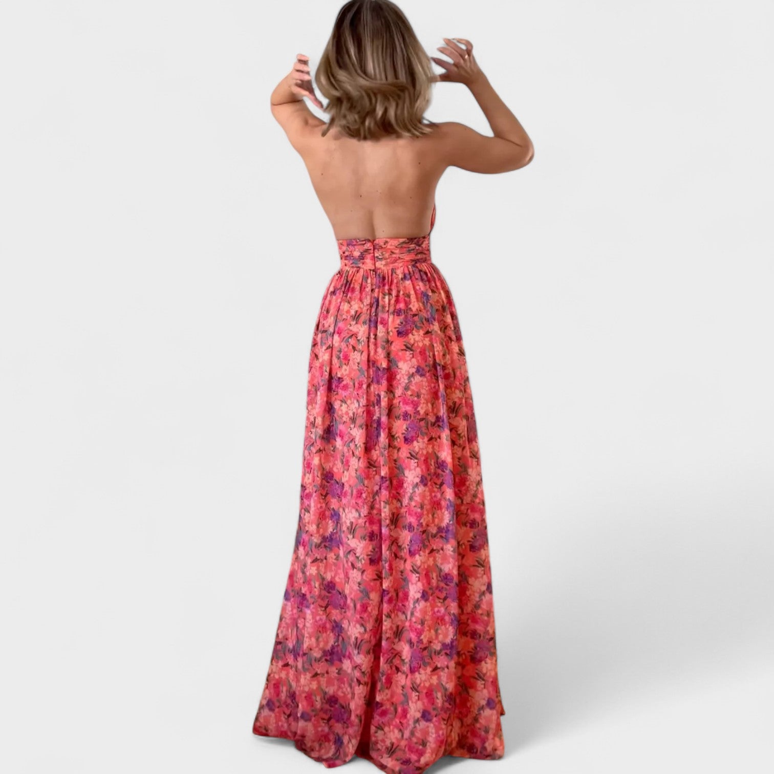 Floral - Vestido largo con tirantes
