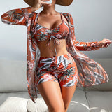 Laluna - Conjunto de Bikini de 3 Piezas con Diseño Estampado
