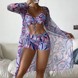 Laluna - Conjunto de Bikini de 3 Piezas con Diseño Estampado