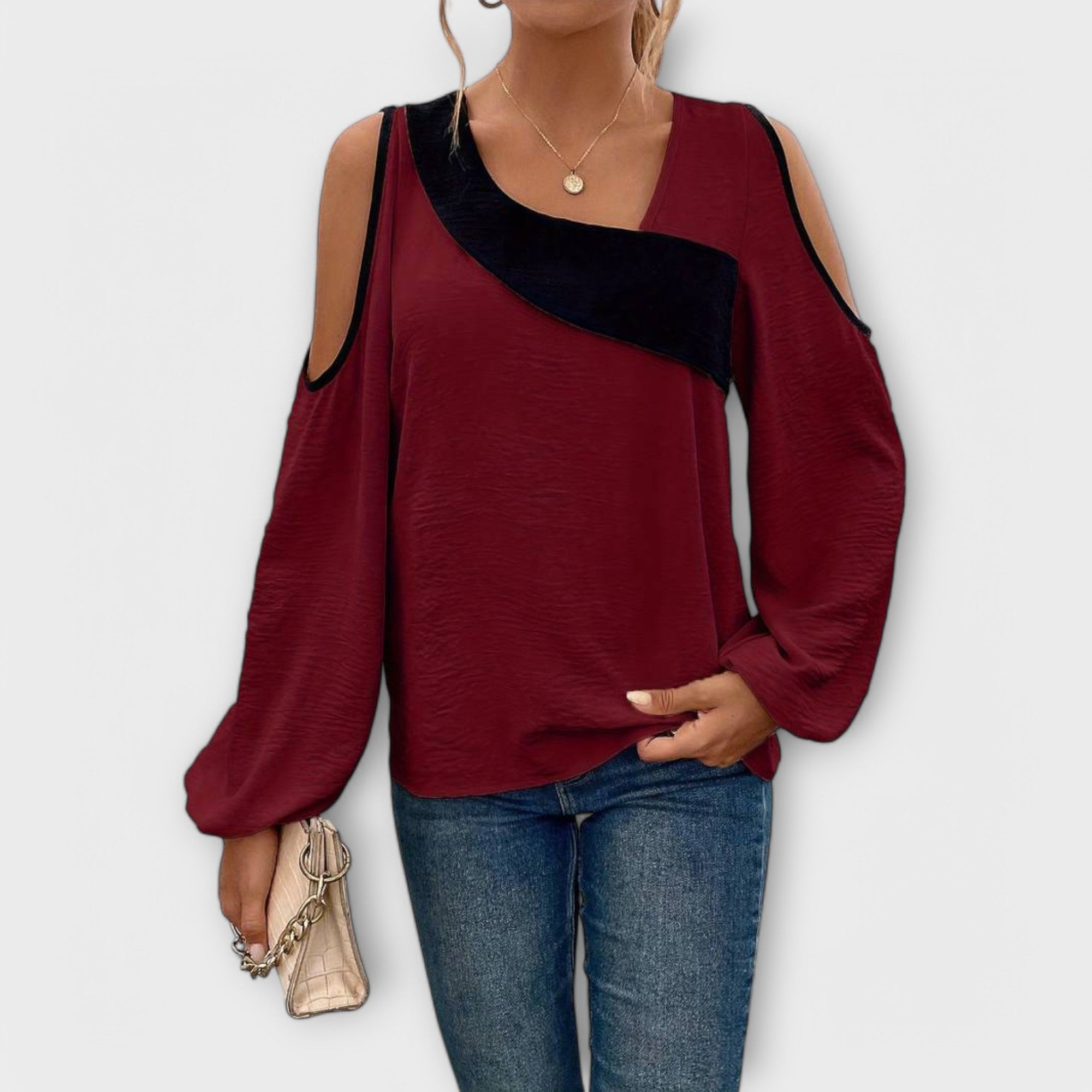 Escarlate - Blusa con escote cuadrado