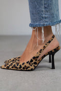Liorina - Zapatos de tacón en caqui con estampado