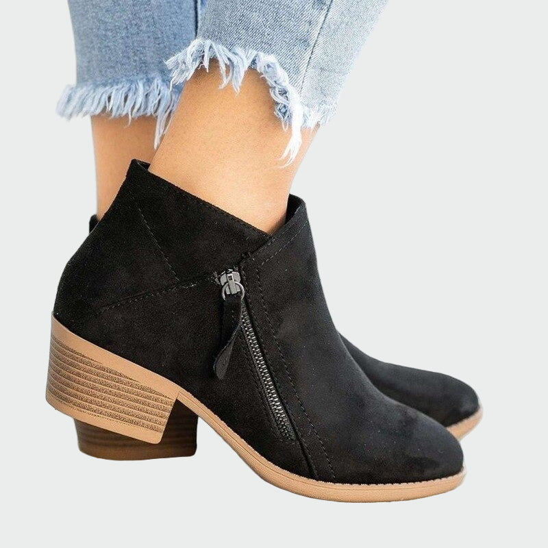 Botas ortopédicas de cuero premium con tacón para el invierno