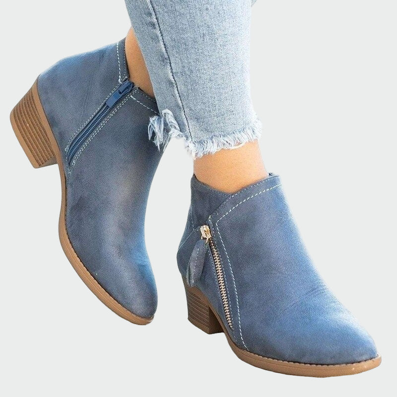 Botas ortopédicas de cuero premium con tacón para el invierno