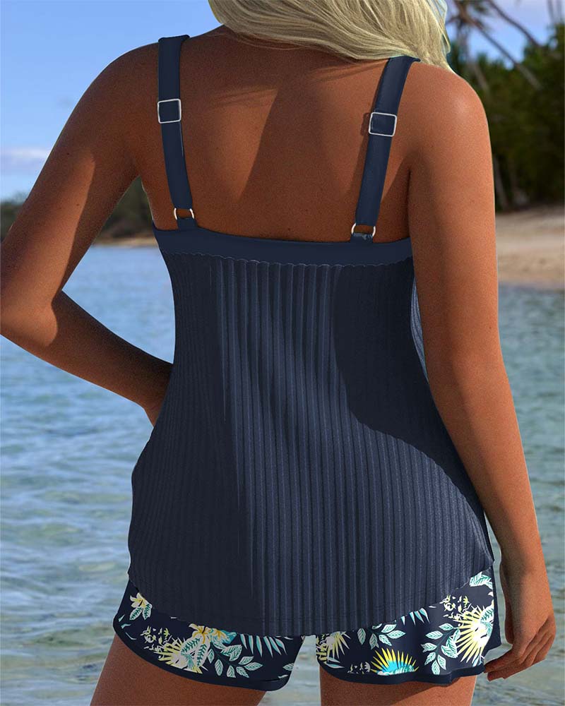 Dublín - Tankini a Rayas con Pantalones de Playa de Dos Piezas
