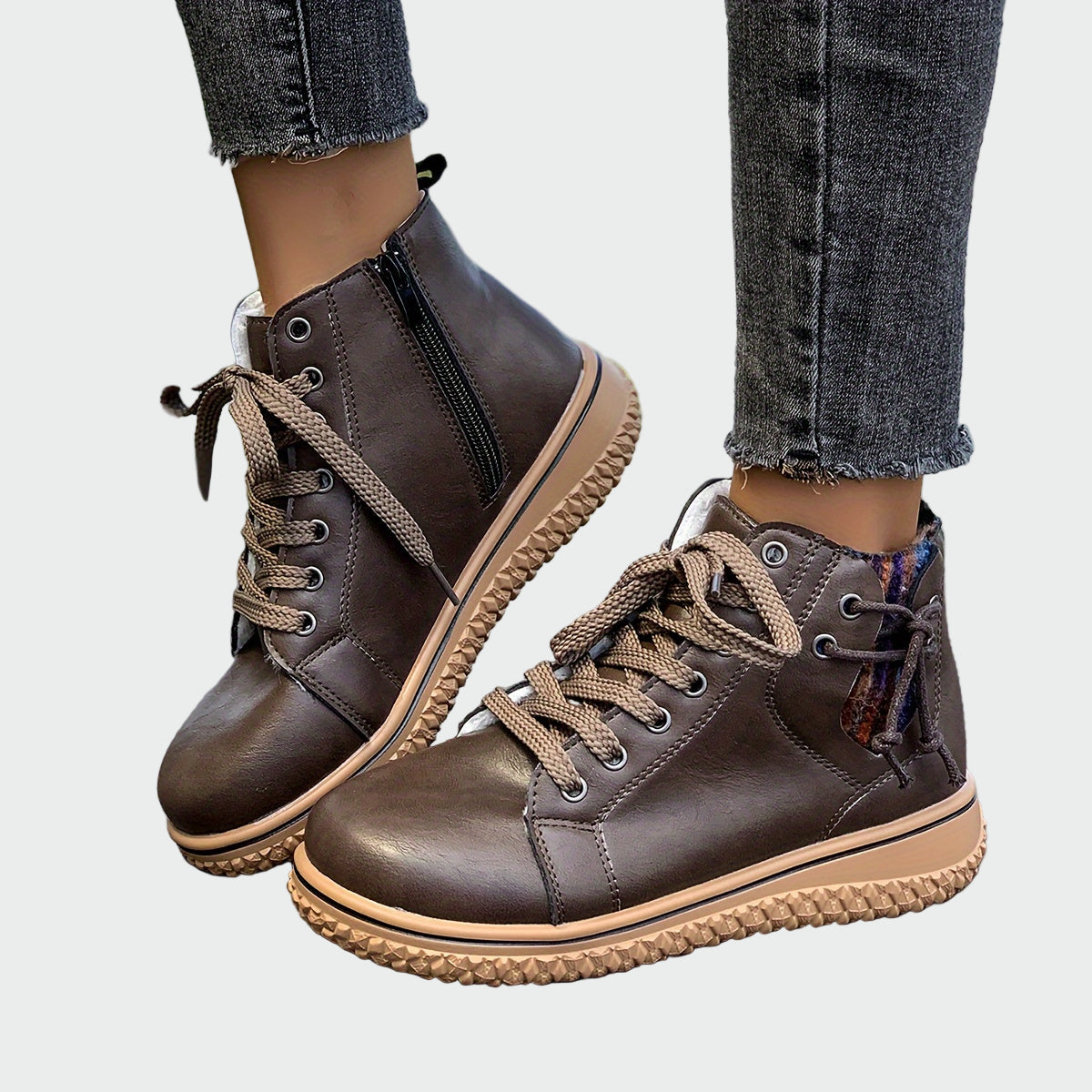 Botas ortopédicas de cuero de caña baja