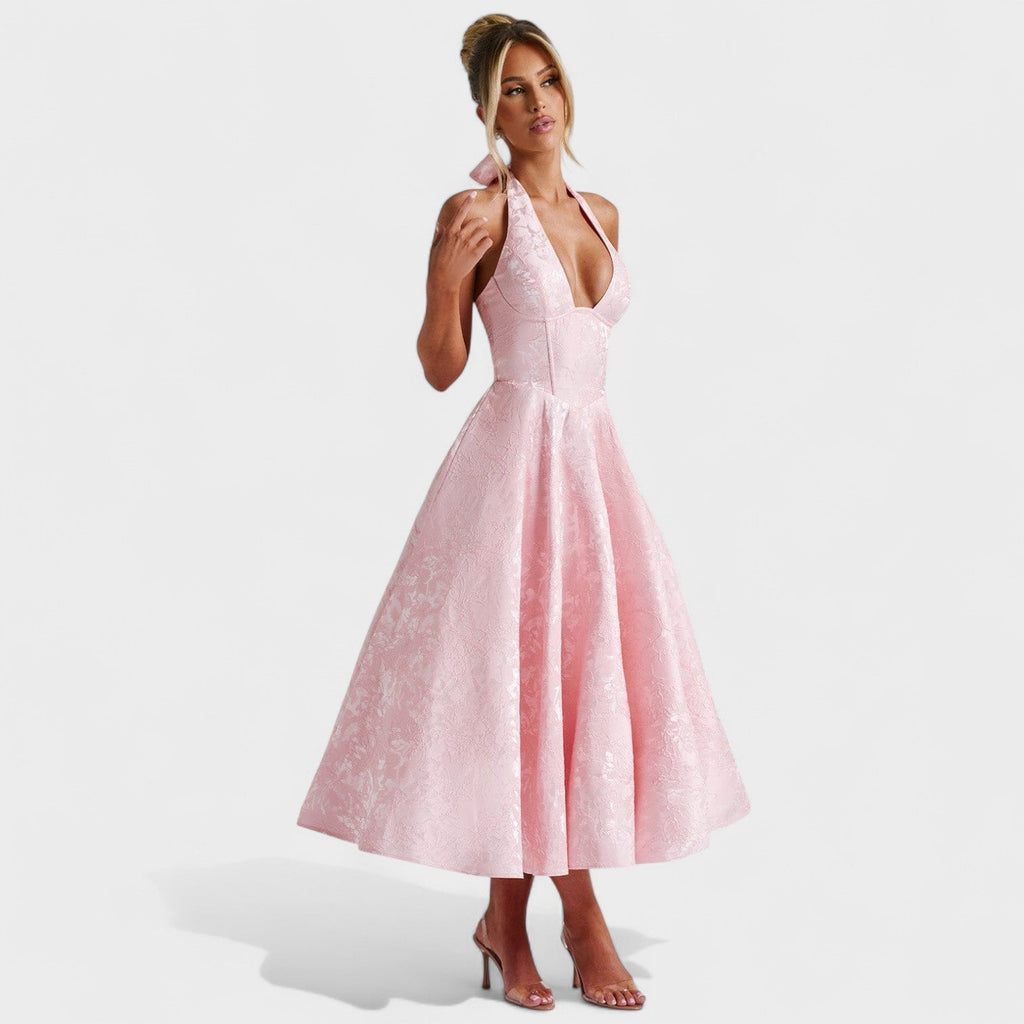 Efi - Vestido midi texturizado