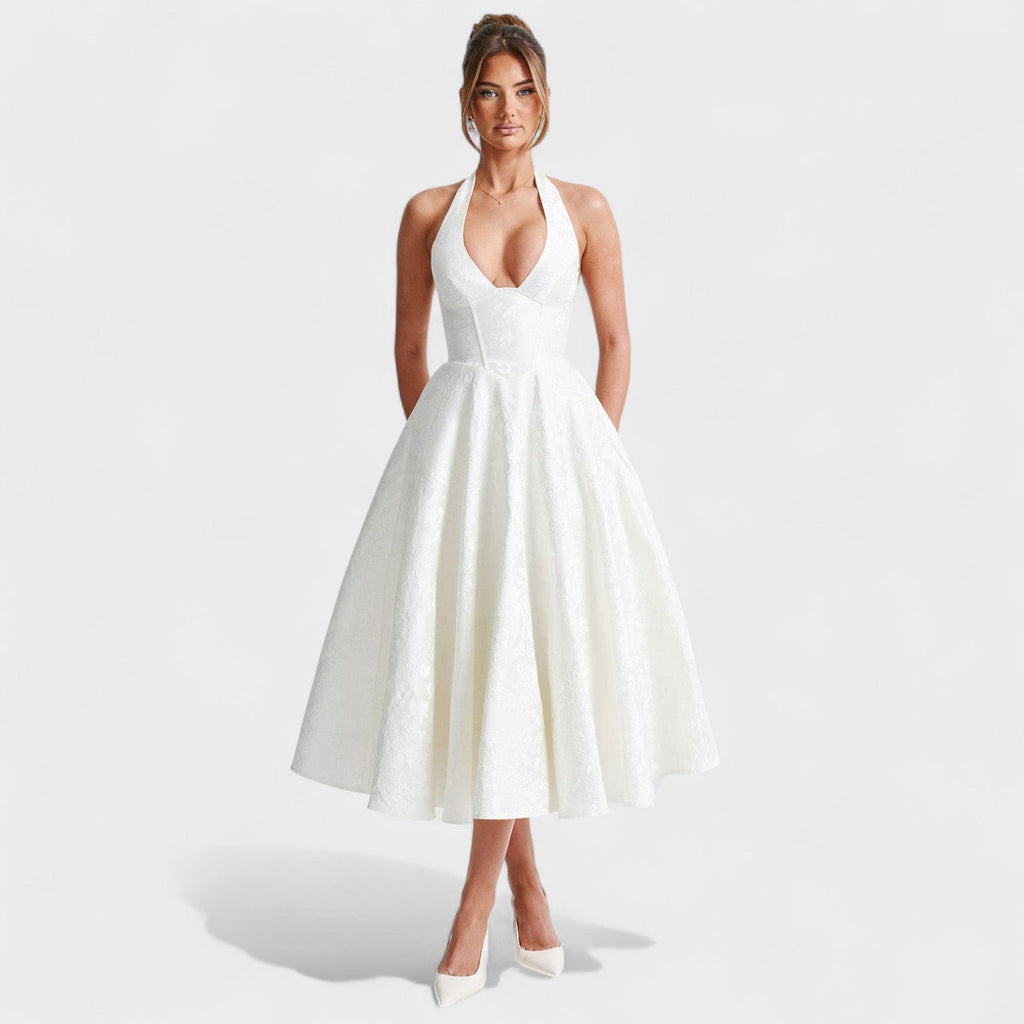 Efi - Vestido midi texturizado