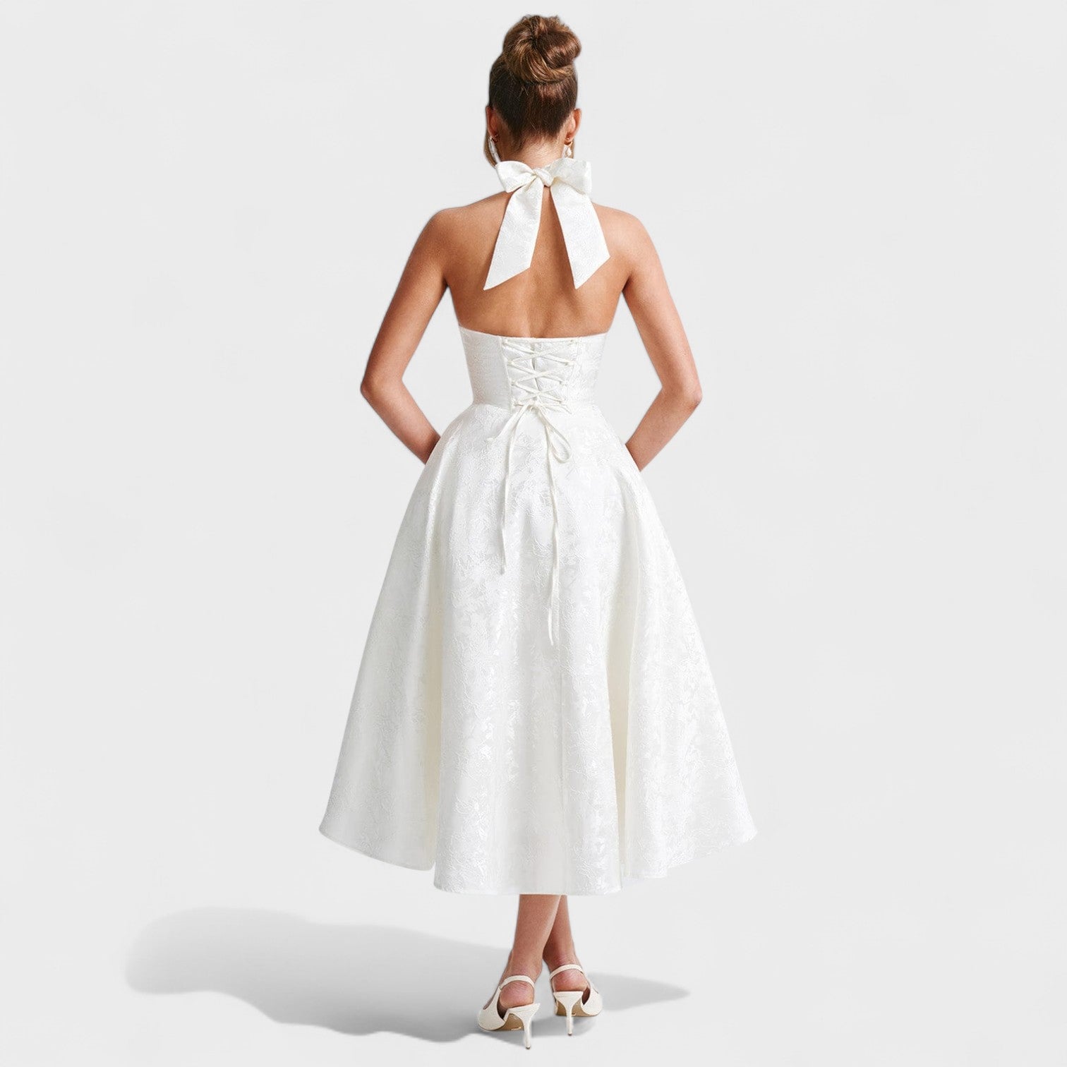 Efi - Vestido midi texturizado