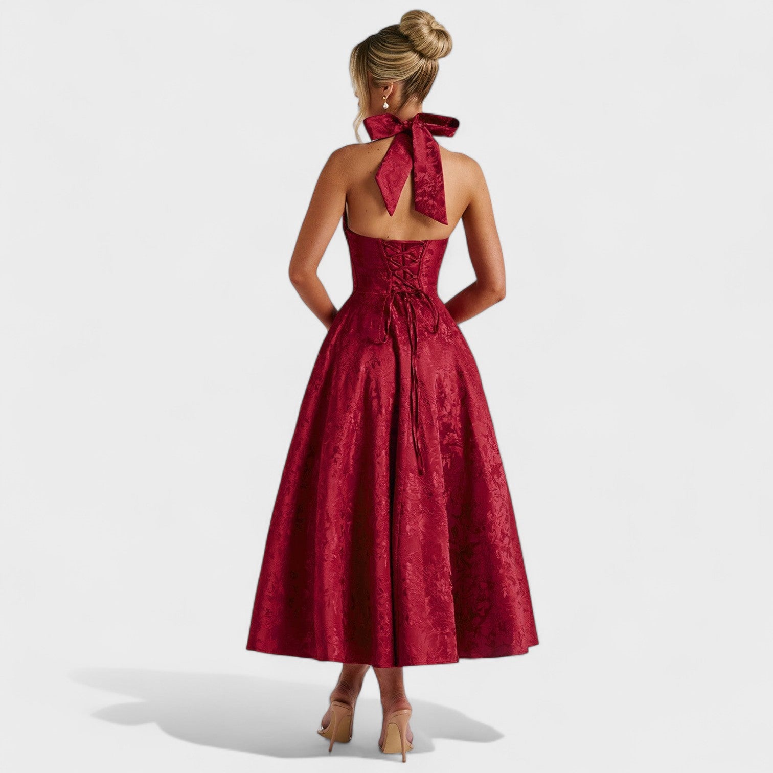 Efi - Vestido midi texturizado