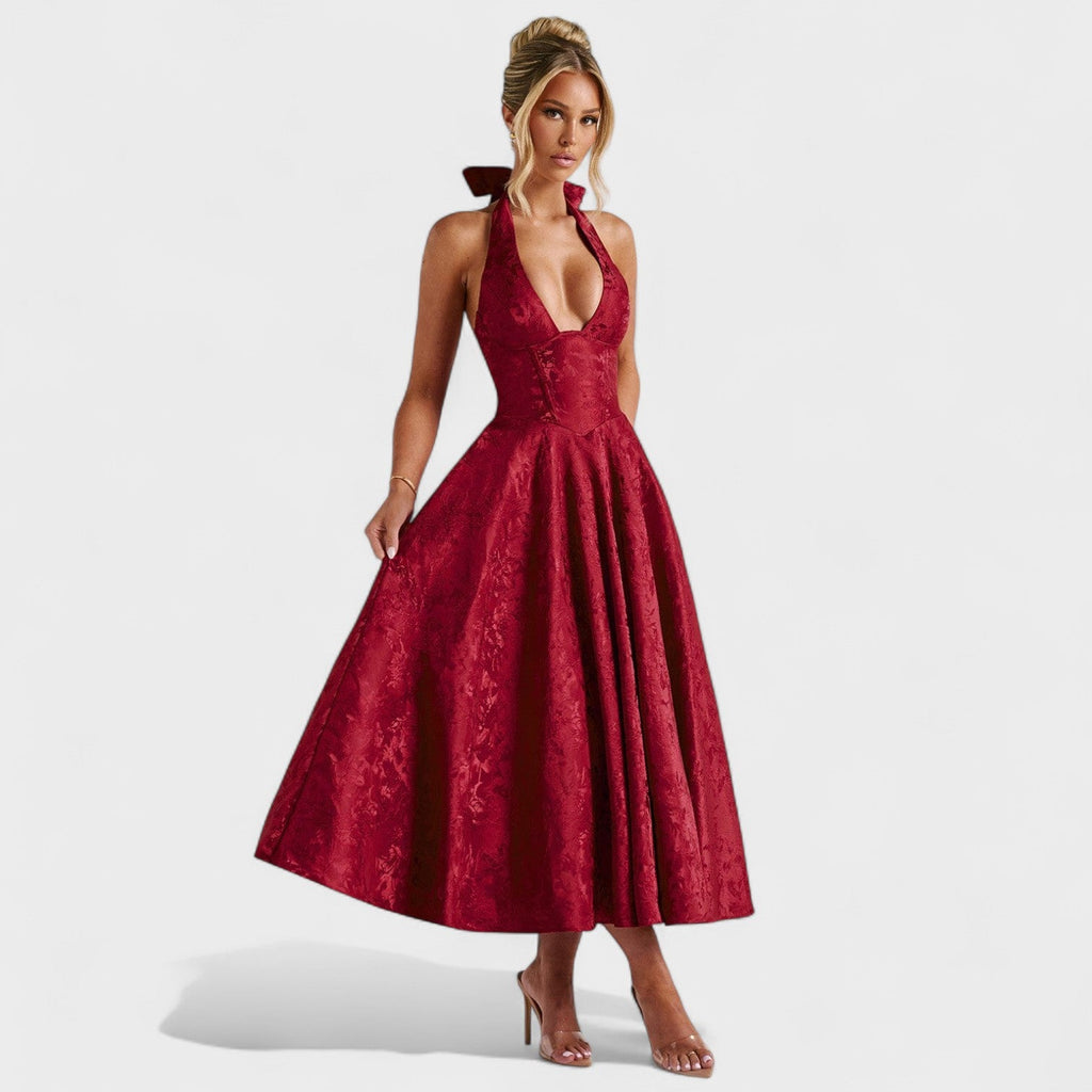 Efi - Vestido midi texturizado