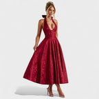 Efi - Vestido midi texturizado