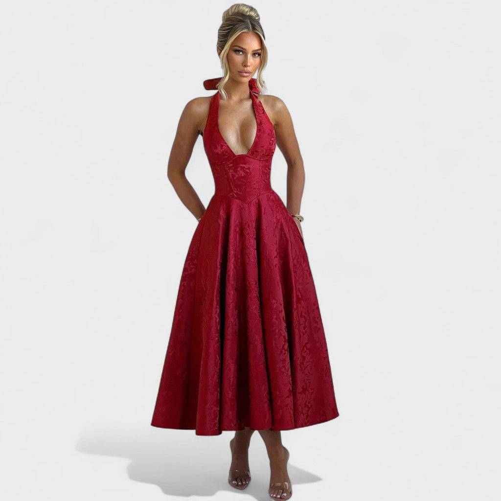 Efi - Vestido midi texturizado