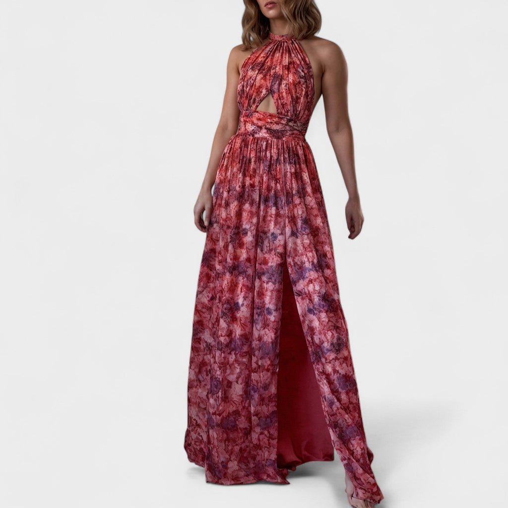 Floral - Vestido largo con tirantes