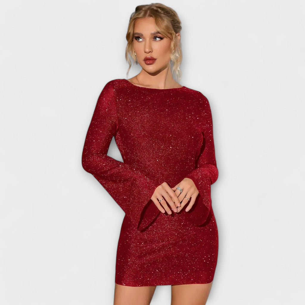 Vestido de lentejuelas con espalda descubierta