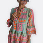 Madalena - Vestido Boho de Capas con Corte Fluido