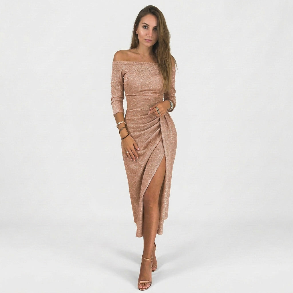 Natália - Vestido elegante con hombros descubiertos