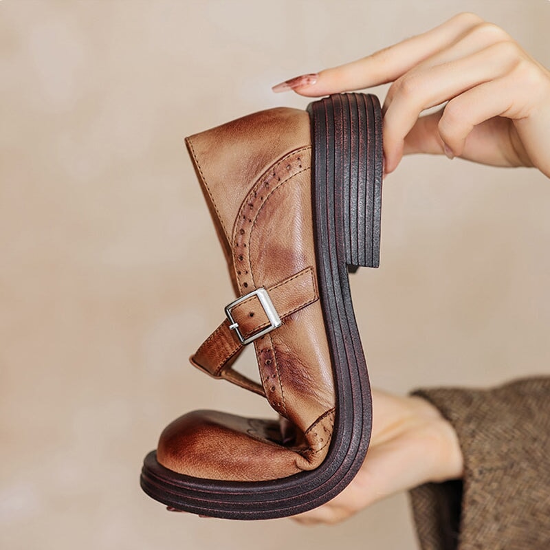 Vela - Zapatos Mary Janes Premium de Cuero