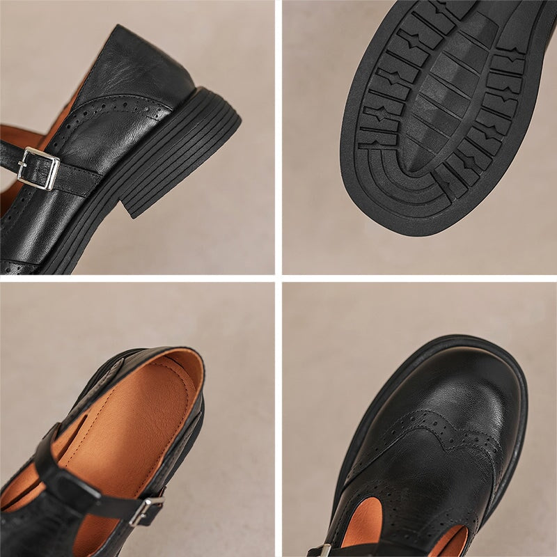 Vela - Zapatos Mary Janes Premium de Cuero