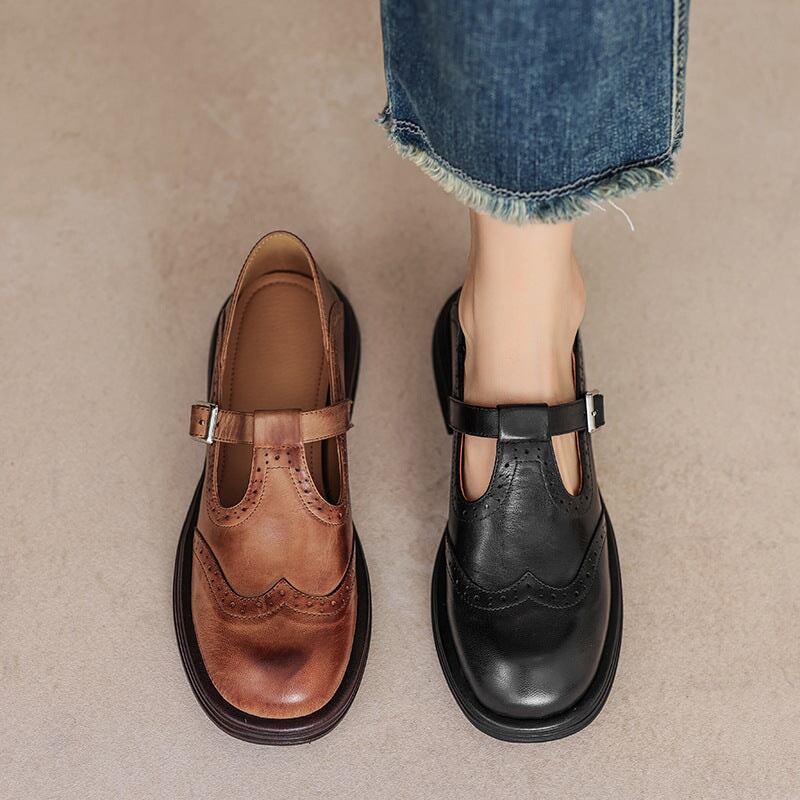 Vela - Zapatos Mary Janes Premium de Cuero