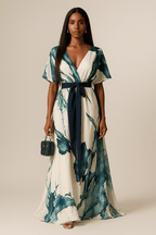 Vanessa - Vestido Largo Estampado Acuarela